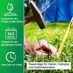 Grondankers U-vorm - Stevige haringen - Buiten bevestigen - Roestwerende coating - 30 stuks 15 cm - Groen — thumbnail 3