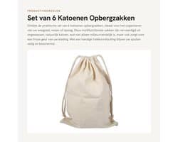 Dailygoods- Waszak Groot - Waszakken voor Wasgoed - Opbergtas - Opbergbak - Opbergzakken Kleding - Milieuvriendelijk Katoen - 30 x 40 cm - Opbergzak