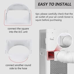 Dailygoods - Airconditioning - Draagbare airconditioning - Vierkant naar rond - Rood - Afvoerslang - Geschikt voor wasdroger - 150 mm — thumbnail 2