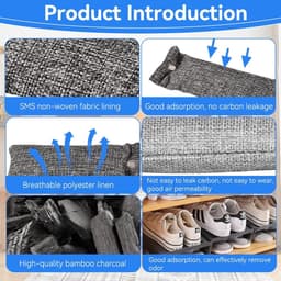 Dailygoods- Actieve Koolzakken 4 Stuks - Geurabsorbeerder - Herbruikbaar - Bamboehoutskool - Ademend - Duurzaam Materiaal - Geurabsorber — thumbnail 3