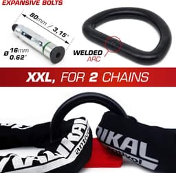 Vloeranker Motor - Motorbeveiliging Garage - Motor Beveiligen - Volledig Stalen Constructie - 20 mm Ring - Zwart — thumbnail 5