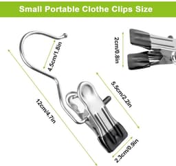 NTHProducts - Washaak - Rvs Haken - Ideaal voor Organisatie - Zwart - Kledingclips - Voor Trousers, Schoenen en Handdoeken - 8 Stuks — thumbnail 4