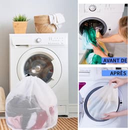 2 Stuks Wasnetten voor Wasmachine, 40 x 50 cm Wasnet met Trekkoord Herbruikbaar Mesh Waszakken Waszak Wasmachine voor Babykleding Beha Ondergoed Sokken Blouse — thumbnail 4