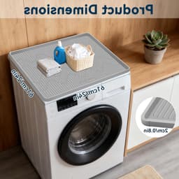 Wasmachine Mat - Droger Beschermer - Apparaten Beschermen - Waterdicht Siliconen - 68 x 68 cm - Grijs — thumbnail 5