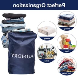 Set van 2 Waterdichte Reistasjes voor Vuile Was - Ideaal voor Vakantie en Kamperen, Gemakkelijk Mee te nemen, Ruim en Vouwbaar — thumbnail 2