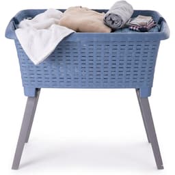 Bathroom Solutions wasmand op poten - 2x - donkerblauw - 35 ltr - 60 x 40 x 28 cm - Wasgoedmanden — thumbnail 3