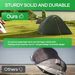FAMEX Tentharingen Grondankers van Staal 10 Stuks, Robuuste Bodemankers voor Tenten, Partytenten, Zonnedoeken, Camping & Outdoor — thumbnail 2