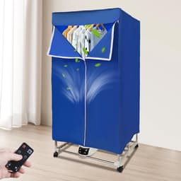 Elektrische Wasdroger - Draagbare Mini Droger - Snel Kleding Drogen - Timer 0-240 Min - 150 cm Hoog - Blauw — thumbnail 3