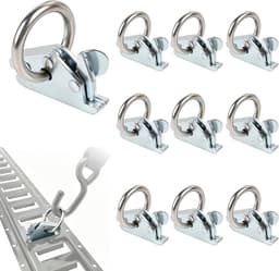 10 stuks combi-sjorogen voor aanhangers, 61 mm e-track sjorrails, ladingbeveiliging en eindmontage met φ39 mm ring, ideaal voor vrachtwagens en auto's — thumbnail 1