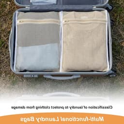 3-delige Waszak Set van Katoen, Duurzame Mesh Waszakken met Rits voor Ondergoed, Kleding en Sokken (40x30cm) — thumbnail 3