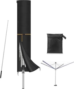 Beschermhoes voor Tuindrogers met Rotatable Telescopische Stang, Waterdicht en UV-Bescherming, 170 x 32 cm — thumbnail 1