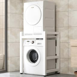 Wasrek Organizer - Boven Wasmachine Kast - Badkamer Opbergen - 3 Niveaus Verstelbaar - 75 x 65 cm - Wit — thumbnail 1