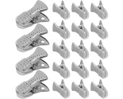 Metalen Wasknijpers - Veerklemmen Kledingclips - Kleding Drogen - Antislip Rubberen Hoes - 35 stuks - Zilver