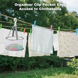 Wasknijpers Set - Kledingklemmen Mand - Kleding Drogen - Windbestendig Antislip - 48 Stuks - Multicolor — thumbnail 3