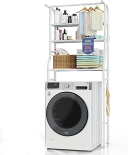 Wasmachine Opbergplank - Wasrek Boven Wasmachine - Wasruimte Organiseren - 3 Laags Ontwerp - 68 x 25 x 165 cm — thumbnail 1