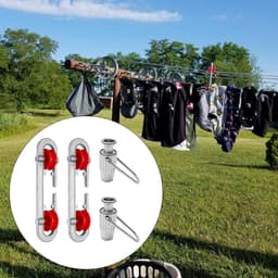 Kledinglijn Spanner - Waslijn Accessoires - Drogen Buiten - Aluminium Set - 2 Stuks - Zilverkleurig — thumbnail 2