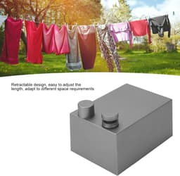 Droogtouw Intrekbaar - Waslijn RVS - Kleding Drogen - Eenvoudige Installatie - 1 Meter - Zilver — thumbnail 2