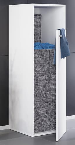 Waskast met mand - Linnenkast opbergruimte - Was sorteren - Twee stoffen bakken - 110 x 40 x 39 cm — thumbnail 2