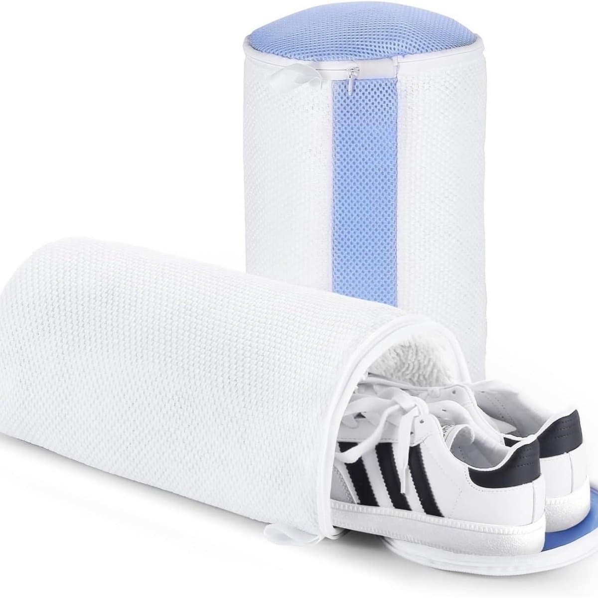 GELLDG 2 Stuks Waszakken - Schuhwaschbeutel - 21x41cm - 3D Netstructuur voor Intensieve Reiniging - Geschikt voor Meeste Schoenmodellen tot EU46 - Polyester - Met Verborgen Rits — afbeelding 1