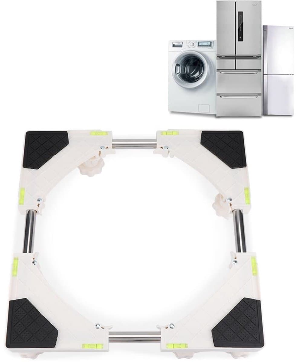 Dailygoods- Bewegende Apparatenbasis - Verstelbaar - Roestvrij Staal - Antislip - Hoogte Verhogend - Geschikt voor Wasmachine - Trockner en Koelkast - Wasmachinebasis — afbeelding 1