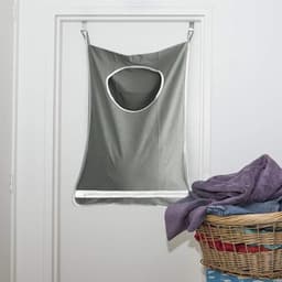 Dailygoods- Wasmand met deksel - Wasmand 3 vakken - Ruimtebesparend - Opvouwbaar - Roestvrij staal - 77 x 50 cm - Waszak — thumbnail 2