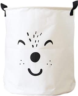 Stoffen wasmand, opvouwbare opbergzak voor huishoudelijke kleding, waterdichte wasmand, opbergemmer voor kleding, geschikt voor het opbergen van kleding, speelgoed en diverse benodigdheden (wit) — thumbnail 1