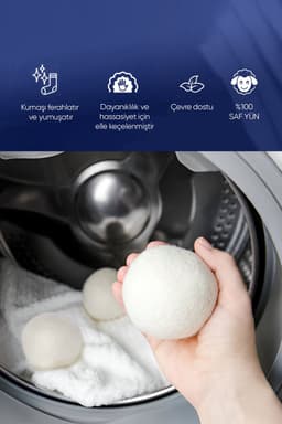 Evonox Clean – Set van 3 Wolvilten Wasdrogerballen + 30ML Geur Essentie Cadeau – Natuurlijk en Milieuvriendelijk — thumbnail 3