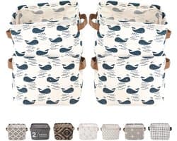 Opbergmanden Set van 4 - Opvouwbare Mini Opbergdozen voor Speelgoed en Kleding - Waterdichte Canvas en Linnen Bakken