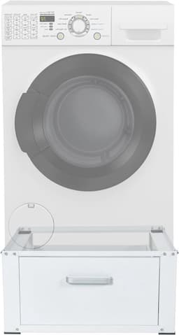 Thuys – Wasmachine Verhoger – Met Lade – Sokkel Met Laadcapaciteit tot 150 KG – Kast – Ombouw – Wasmachineverhoger – 63 x 31.5 x 54 cm – Wit — thumbnail 1