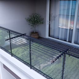 Foxydry Duo 102 cm balkon droogrek - antraciet - rechthoekige reling — thumbnail 4