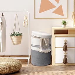 Unyqoos® Opvouwbare Grote Wasmand met Deksel en Handvatten voor Veelzijdig Gebruik in Huis — thumbnail 5