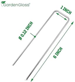 Grondankers voor Tuinbevestiging - 100 Stuks - Roestvrije & Verzinkte Grondankers - 150 mm x 25 mm x Ø2.8 mm - Stalen Grondpennen en Grondhaken — thumbnail 5