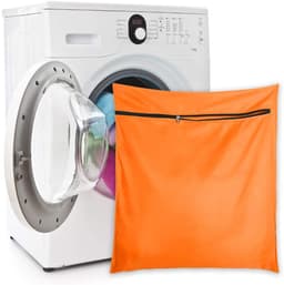 Waszak Voor Huisdieren Wasgoed - 65x70cm - Met Rits Voor Wasmachines - Vangt Dieren Haren Op - Oranje — thumbnail 4