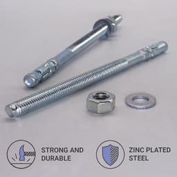 Verzinkte Wigankers M10 x 160 mm - 10 Stuks - Metalen Pluggen en Ankerbouten voor Bouw en Thuisprojecten — thumbnail 3