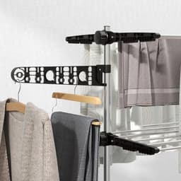 Pugsdrly Wasrek Wasdroger 5 niveaus, opvouwbaar, One-Click-systeem, 142 cm x 55 cm x 172 cm, zwart + zilver — thumbnail 3
