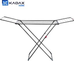 KADAX Vleugeldroger, wasdroger in verbeterde Plus-versie met praktische wielen en sokkenhangers, droogrek, vleugeldroogrek (antraciet Plus) — thumbnail 3