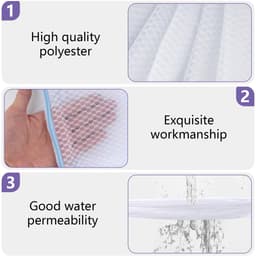 IMPERATORIS® Waszakjes voor Wasmachine - Bescherming voor Fijne Was en Schoenen - Mesh Wasnet met Rits - Voorkomt Slijtage - Set van 2 - Wit - 50 x 60 cm — thumbnail 2