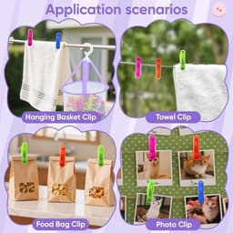 48 Kleerhangers met Mandje, Gekleurde Klemmen Zonder Opdruk — thumbnail 3