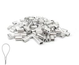 Allecta - Aluminium hulzen 120 stuks 3 mm dubbele hulzen krimplus staalkabels metaalkabel waslijn — thumbnail 1