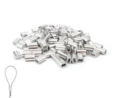 Allecta - Aluminium hulzen 120 stuks 3 mm dubbele hulzen krimplus staalkabels metaalkabel waslijn
