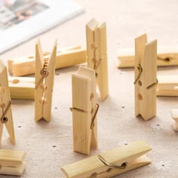 Houten Kledingclips - Winddichte Clips - Kleding Drogen - Natuurlijk Bamboe - 20 Stuks - Standaard — thumbnail 2