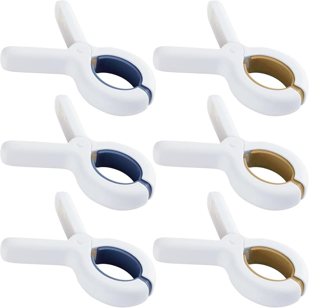 Thijox - 6 stuks strandhanddoekclips, winddicht en grote wasknijpers voor strandhanddoeken, ligstoelen, vakantie, zwembad, siliconen binnenvulling, an — afbeelding 1