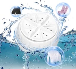 Draagbare mini-automatische wasmachine met turbinereinigingsfunctie, multifunctionele USB-vaatwasser, compacte wasmachine, geschikt voor campers, appartementen, reizen en wasruimtes in studentenkamers. — thumbnail 1