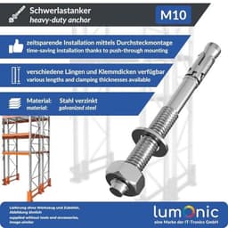5x Zwaarlastanker M10 x 115 voor Metaalanker, Boutanker en Bliksemschichtanker — thumbnail 2