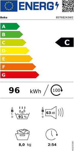 Beko B5T68243W2 Warmtepompdroger - 8KG — thumbnail 2