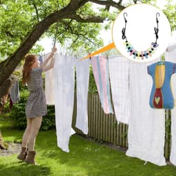 Camping Accessoires - Reiswaslijn met 12 Clips - Draagbare Buitenwaslijn - Uittrekbare Waslijn voor Kamperen — thumbnail 2