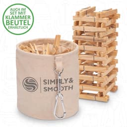 Bamboe Wasknijpers Set – 100 Duurzame Wasknijpers voor Droogrek – Inclusief Herbruikbare Paperzak — thumbnail 2
