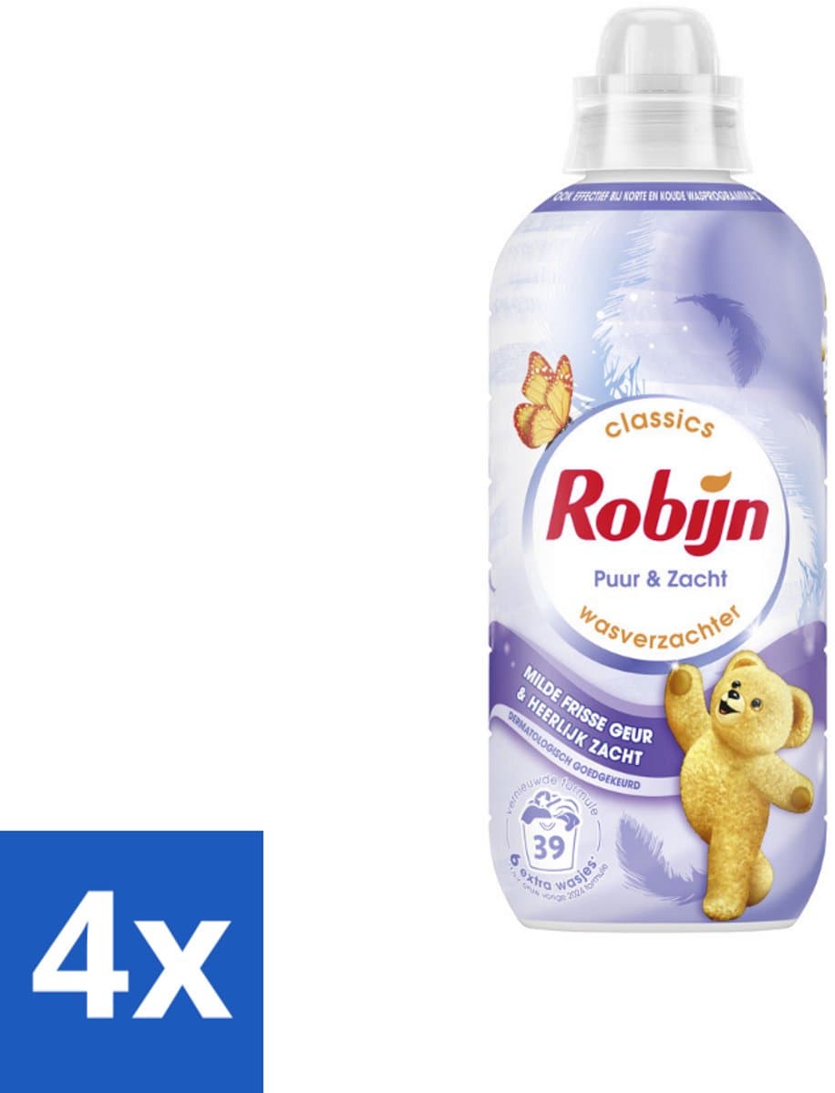 Robijn – Wasverzachter – Puur & Zacht – 780 ml - Voordeelverpakking - 4 stuks — afbeelding 1