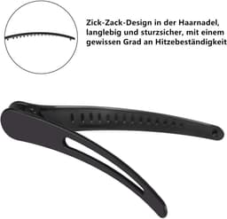 Haarklemmen Set - Kappers Clips - Haar Styling - Antislip Ontwerp - 12 cm 12 Stuks - Mat Zwart — thumbnail 3