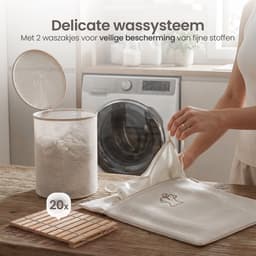 Wasmand 3 Vakken - Wassorteerder met Deksel - Wasbox op Wielen - 160L — thumbnail 5